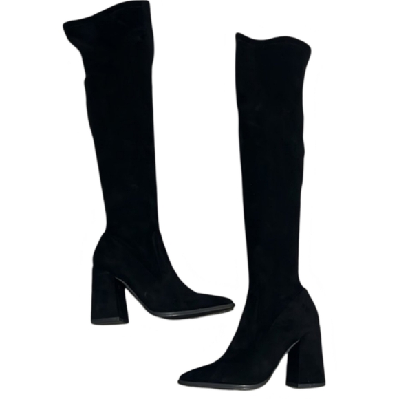 Steve Madden TAVA Black OTK Boots Over Knee Suede 6M NEW - Picture 8 of 15